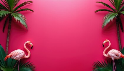 Transform your space into a tropical paradise with playful flamingos and lush palm trees. Perfect for a vibrant and fun atmosphere