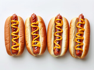 Imagine an image of a delicious hot dog, isolated on a white background
