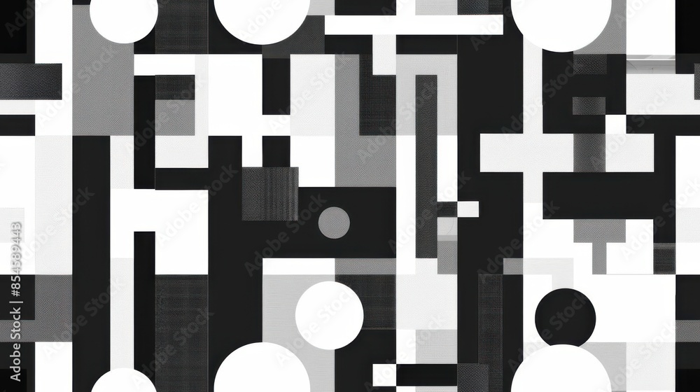 Aufkleber minimalist pattern with simple, clean lines and a monochrome palette