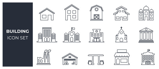 Building icon set 