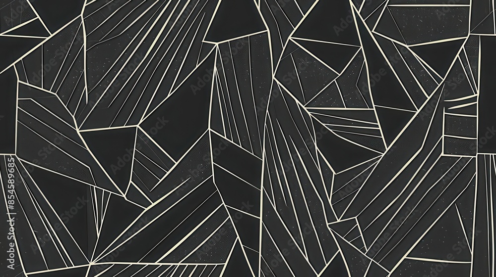 Aufkleber modern pattern with sleek, angular lines and a monochrome palette