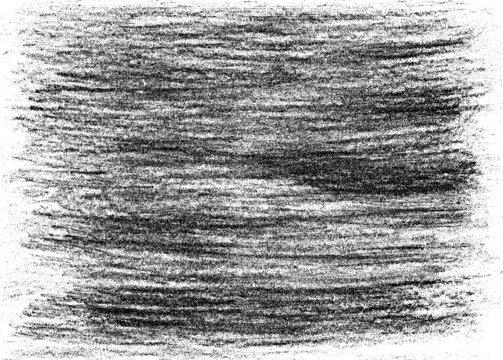 Abstract monochrome background. Filled with texture drawn with pencils. Horizontal strokes. Different shades and blurs. Isolated on white background. Different shades of gray colors and black.