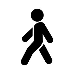 Flat vector walking man sign isolated on white background.