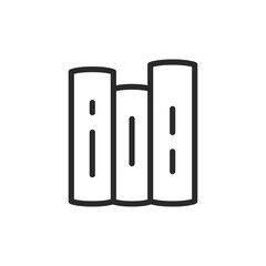 Stack of books, linear style icon. Editable stroke width