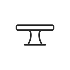 Table, linear style icon. dining furniture and tables. Editable stroke width