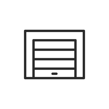 recommend clip art: Roller shutter gate, linear style icon. modern security gate. Editable stroke width.