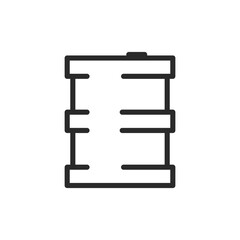 Oil storage tank, linear style icon. oil storage, petroleum industry, or fuel depot. Editable stroke width.