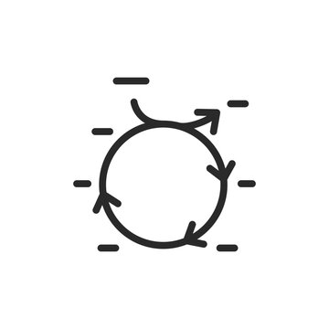 Krebs cycle, linear style icon. Process of converting substances into energy. cellular metabolism. Editable stroke width