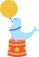 circus dolphins  carnaval illustration