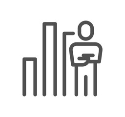 Graph related icon outline and linear vector.
