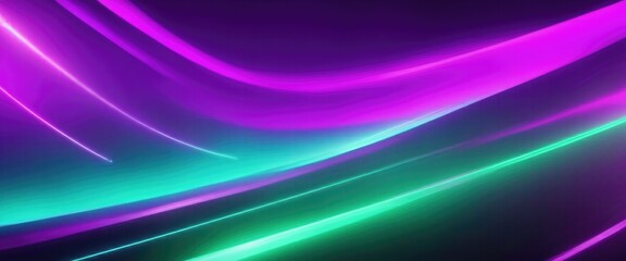 Fototapeta premium abstract futuristic background with Pink blue and green glowing neon moving high speed wave lines and flare lights