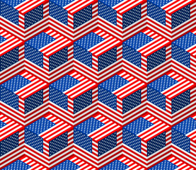 united states flag box pattern. vector illustration