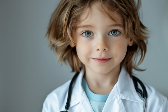 AI Generated Photo Of Child Wearing Doctor Costume Like Adults