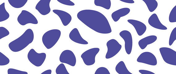 Flat illustration. Cow pattern texture. Seamless animal print. Stains on a white background. Ideal for textile design, screensavers, covers, cards, invitations and posters..