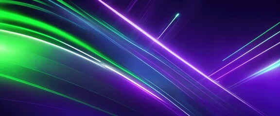 Obraz premium abstract futuristic background with Purple blue and green glowing neon moving high speed wave lines and flare lights