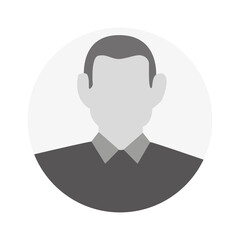 Flat illustration in black color. Suitable for social media profiles, icons, screensavers and as a template. Avatar, user profile, person icon, profile picture..