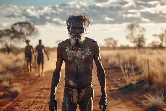 Australian aboriginal man in outback