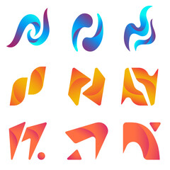 Vector Bundle Gradient N Modern Logo