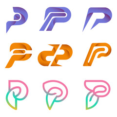 Vector Bundle Gradient P Modern Logo