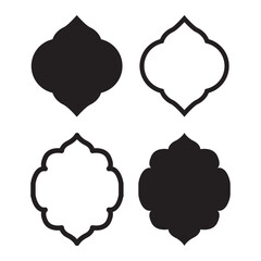 Black Silhouette Frame Ornament Shape Islamic Theme For Ramadan And Eid