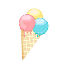 Strawberry-Bubble gum-Vanila Ice Cream; Fresh Summer Ice Cream