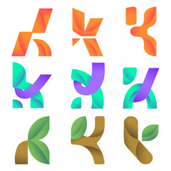 Vector Bundle Gradient K Modern Logo