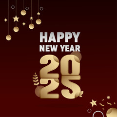 Happy New Year 2025 Celebration Banner Design Template