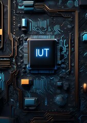 Fototapeta premium Neon Core: Advancing the Frontier of Microchip Technology