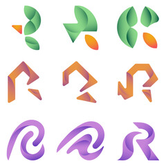 Vector Bundle Gradient R Modern Logo