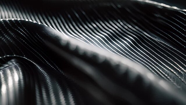 A closeup of carbon fiber reveals a finely textured surface with a delicate grainy pattern. The fibers seem to intertwine and create a soft smooth texture that begs to be touched.