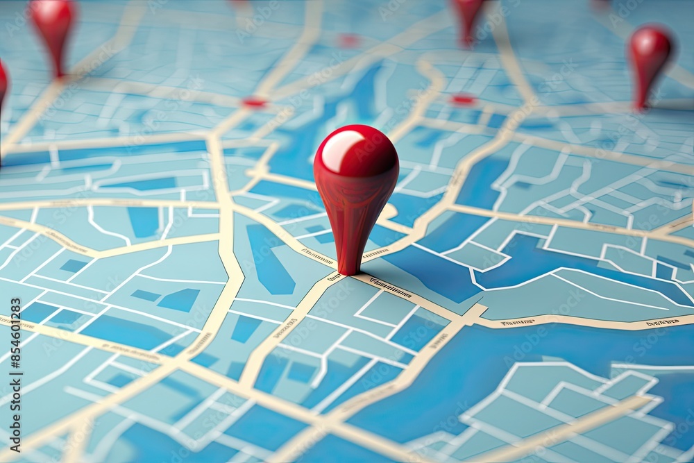 Poster map travel location locator mark of map and location pin or navigation icon sign