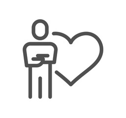 Core values as trust related icon outline and linear vector.
