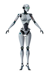 android with luminous circuits on a starry background-