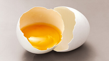 Broken Egg White Background
