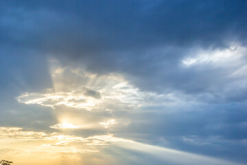 Dramatic sunset and sunrise sky