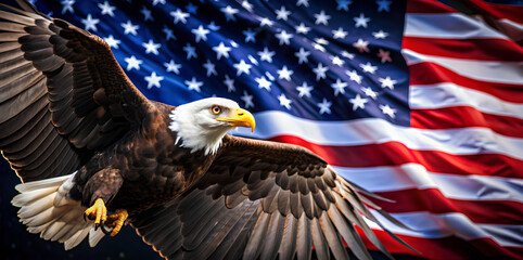 Naklejka premium Bald eagle American, Bald eagle flying, bald eagle head isolated