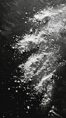 Minimalistic Chalk Powder Art on Blackboard Background  