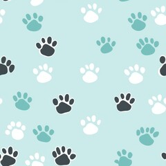 Fototapeta premium Paw dog pattern backgrounds carnivora.