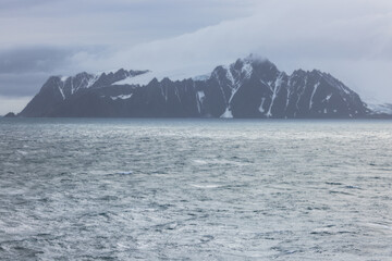 Elephant Island rising from the Antarctic Ocean a mountainous island off the coast of Antarctica