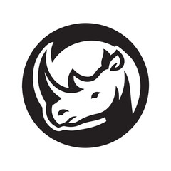 Rhinoceros Design, Animal Logo Design, Vector, Illustration