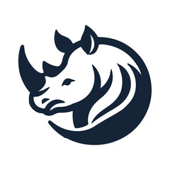 Rhinoceros Design, Animal Logo Design, Vector, Illustration