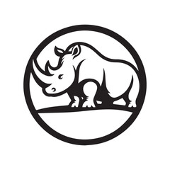 Rhinoceros Design, Animal Logo Design, Vector, Illustration