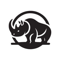 Rhinoceros Design, Animal Logo Design, Vector, Illustration