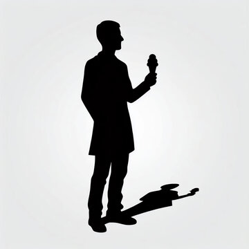 recommend clip art: black silhouette of a man buying ice cream
