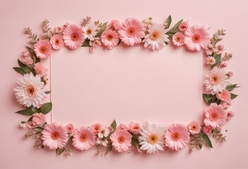 pink flowers frame