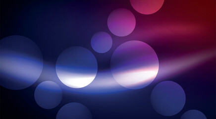 Shiny Light Neon Bubble Circles. Vector illustration For Wallpaper, Banner, Background, Card, Book Illustration, landing page