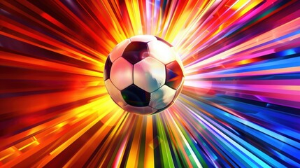 Vibrant Digital Soccer Ball Explosion: Energy and Passion in Sports Art