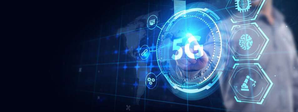 The concept of 5G network, high-speed mobile Internet, new generation networks. Business, modern technology, internet and networking concept. - Powered by Adobe