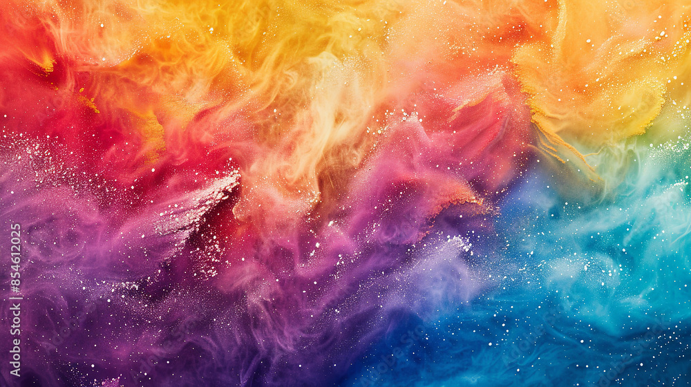 Canvas Prints abstract art featuring layers of colored powder in soft focus