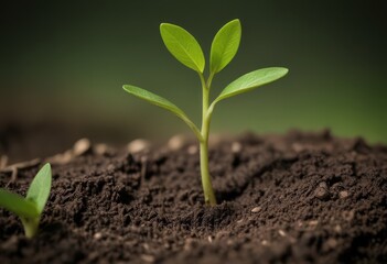 young plant in soil